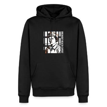 Infirmière spécialisée en services correctionnels en santé - Sweat à capuche Premium bio Homme - noir - Devant - Nico (187cm)