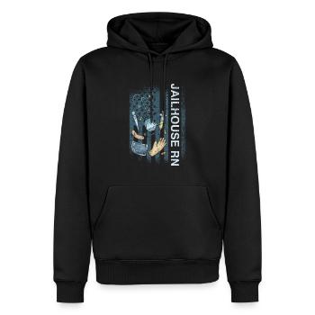 Infirmière correctionnelle en prison - Sweat à capuche Premium bio Homme - noir - Devant - Nico (187cm)