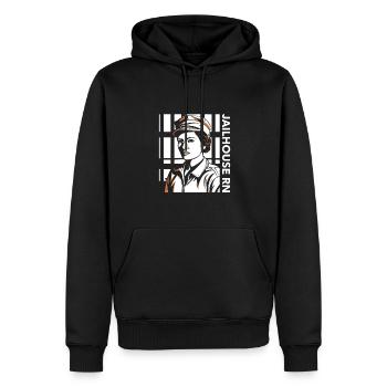 Infirmière correctionnelle en prison - Sweat à capuche Premium bio Homme - noir - Devant - Nico (187cm)