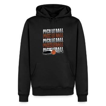 Amateurs de pickleball - Sweat à capuche Premium bio Homme - noir - Devant - Nico (187cm)