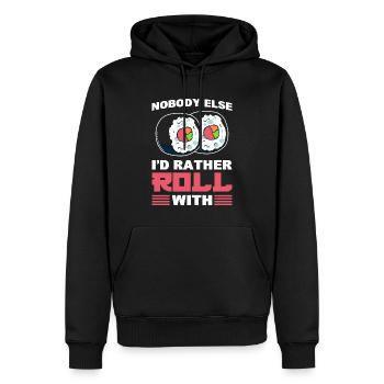 Sushi Roll Food Word Game Cuisine et cuisine - Sweat à capuche Premium bio Homme - noir - Devant - Nico (187cm)