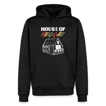House of Reggae Musiker und Entertainer - Männer Premium Bio Hoodie - Schwarz - Vorne - Nico (187cm)