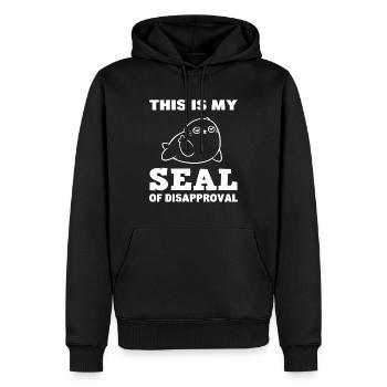 Drôle de jeu de mots animalier - Sweat à capuche Premium bio Homme - noir - Devant - Nico (187cm)