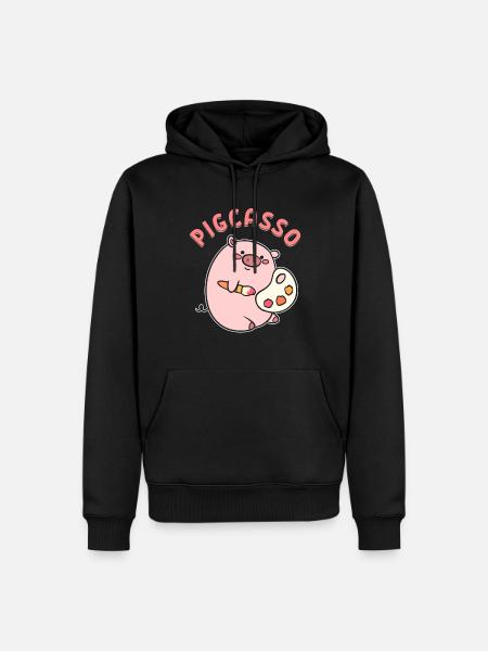 Cochon d’artiste d’artistes visuels - Sweat à capuche Premium bio Homme - noir