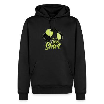 Amateur de thé - c’est une chemise de thé - Sweat à capuche Premium bio Homme - noir - Devant - Nico (187cm)