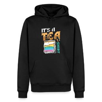 Amateur de thé - c’est une chemise de thé - Sweat à capuche Premium bio Homme - noir - Devant - Nico (187cm)