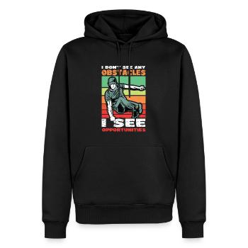 Ich Sehe Keine Hindernisse, Sondern Chancen - Männer Premium Bio Hoodie - Schwarz - Vorne - Nico (187cm)