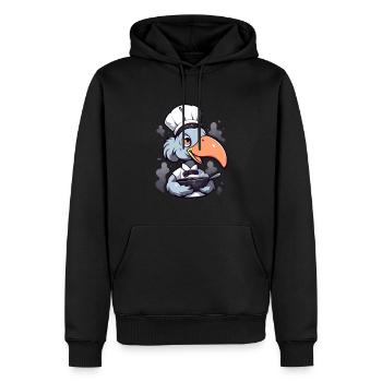 Bec-en-sabot Koch - Sweat à capuche Premium bio Homme - noir - Devant - Nico (187cm)