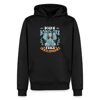 Doing homework doesn't feel good - Men’s Premium Organic Hoodie - black - Front - Nico (187cm)