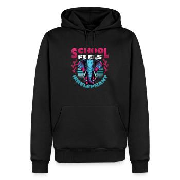 L’école se sent Irrelephant, anti-école - Sweat à capuche Premium bio Homme - noir - Devant - Nico (187cm)