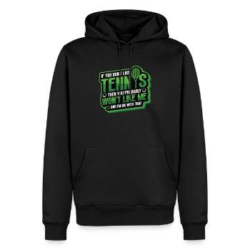 Entraîneurs de tennis, joueurs de tennis, entraînement de tennis - Sweat à capuche Premium bio Homme - noir - Devant - Nico (187cm)
