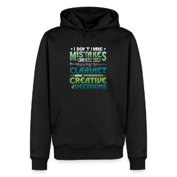 Clarinettiste, fait de la créativité spontanée - Sweat à capuche Premium bio Homme - noir - Devant - Nico (187cm)