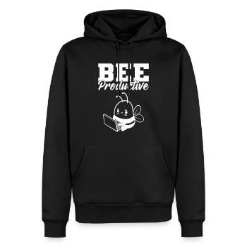 Abeille Productive Employée de bureau - Sweat à capuche Premium bio Homme - noir - Devant - Nico (187cm)