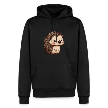Süßer Vintage Igel - Männer Premium Bio Hoodie - Schwarz - Vorne - Nico (187cm)