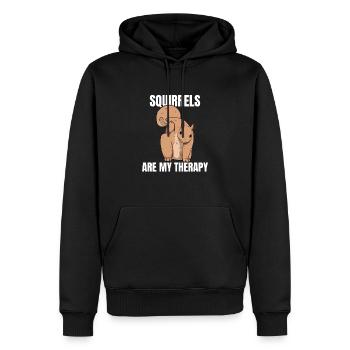 Les écureuils sont mon amoureux de la thérapie Écureuil - Sweat à capuche Premium bio Homme - noir - Devant - Nico (187cm)