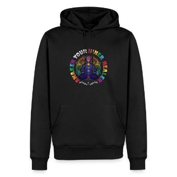 Awaken Your Inner Healer, Reiki Spiritual - Männer Premium Bio Hoodie - Schwarz - Vorne - Nico (187cm)