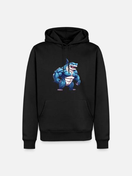 Bodybuilder Shark - Men’s Premium Organic Hoodie - black