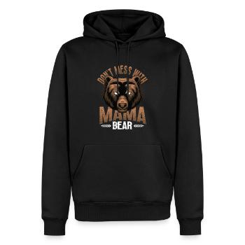 Leg Dich Nicht Mit Mama Bär An - Männer Premium Bio Hoodie - Schwarz - Vorne - Nico (187cm)