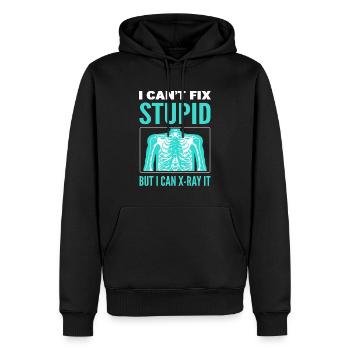 Je ne peux pas réparer stupide mais je peux le radiographier spécialiste - Sweat à capuche Premium bio Homme - noir - Devant - Nico (187cm)