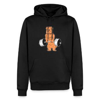 Poids chien fanatiques de fitness - Sweat à capuche Premium bio Homme - noir - Devant - Nico (187cm)