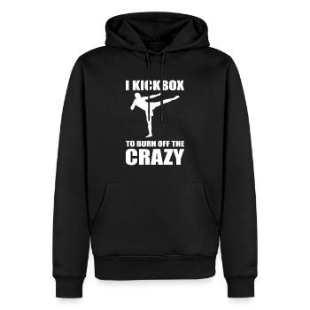 I Kickbox To Burn Off The Crazy Martial Artist - Sweat à capuche Premium bio Homme - noir - Devant - Nico (187cm)