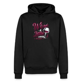 Vin Un peu rire beaucoup, amateur de vin - Sweat à capuche Premium bio Homme - noir - Devant - Nico (187cm)