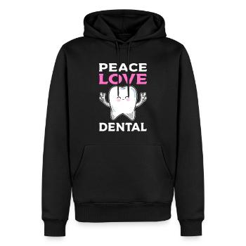 Peace Love Dental Dentist - Men’s Premium Organic Hoodie - black - Front - Nico (187cm)