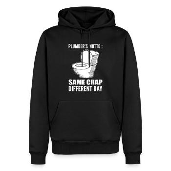 Drôle de plombier - Sweat à capuche Premium bio Homme - noir - Devant - Nico (187cm)