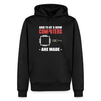 And That's How Computers Are Made Techniker - Männer Premium Bio Hoodie - Schwarz - Vorne - Nico (187cm)