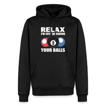 Joueurs de billard, joueurs de billard - Sweat à capuche Premium bio Homme - noir - Devant - Nico (187cm)