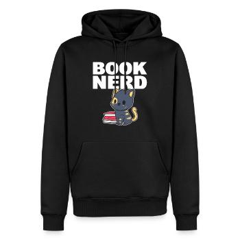 Book Nerd Begeisterter Leser - Männer Premium Bio Hoodie - Schwarz - Vorne - Nico (187cm)