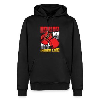 La boxe est ma punchline, les boxeurs, les arts martiaux - Sweat à capuche Premium bio Homme - noir - Devant - Nico (187cm)