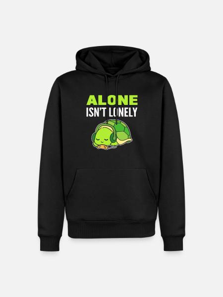 Turtle introvert music lover - Men’s Premium Organic Hoodie - black