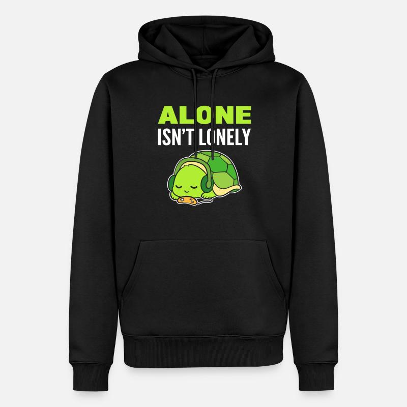 Turtle introverti mélomane - Sweat à capuche Premium bio Homme - noir