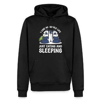 Panda Eating and Sleeping Panda Fan - Men’s Premium Organic Hoodie - black - Front - Nico (187cm)