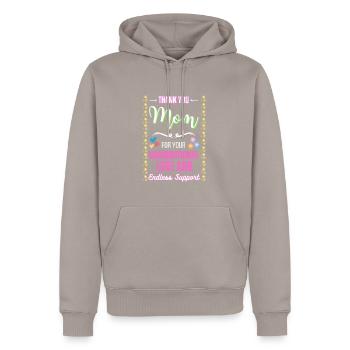 Danke Mama für deine bedingungslose Liebe - Männer Premium Bio Hoodie - Taupe - Vorne - Nico (187cm)