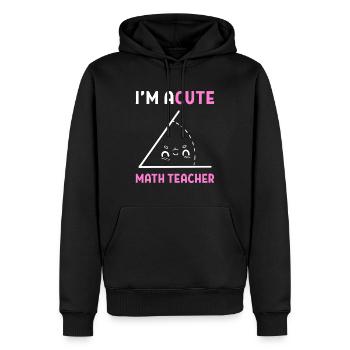 Math Word Games Math Professeur de maths - Sweat à capuche Premium bio Homme - noir - Devant - Nico (187cm)