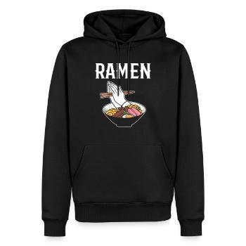 Ramen Food Vlogger - Sweat à capuche Premium bio Homme - noir - Devant - Nico (187cm)