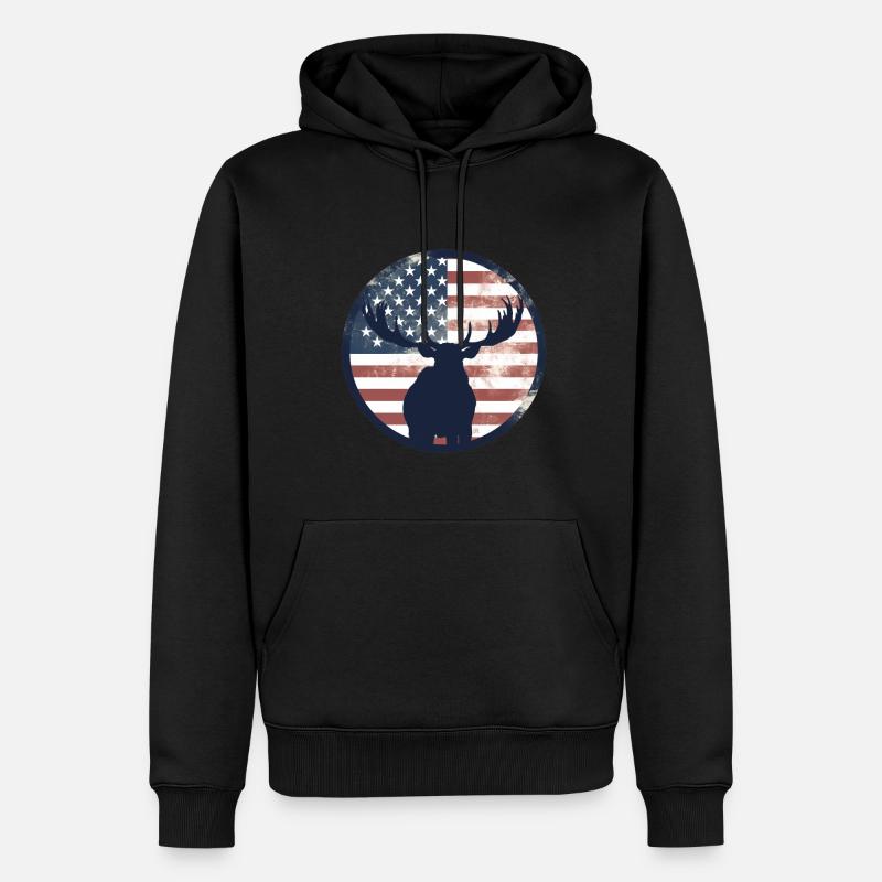 Drapeau américain Orignal - Sweat à capuche Premium bio Homme - noir