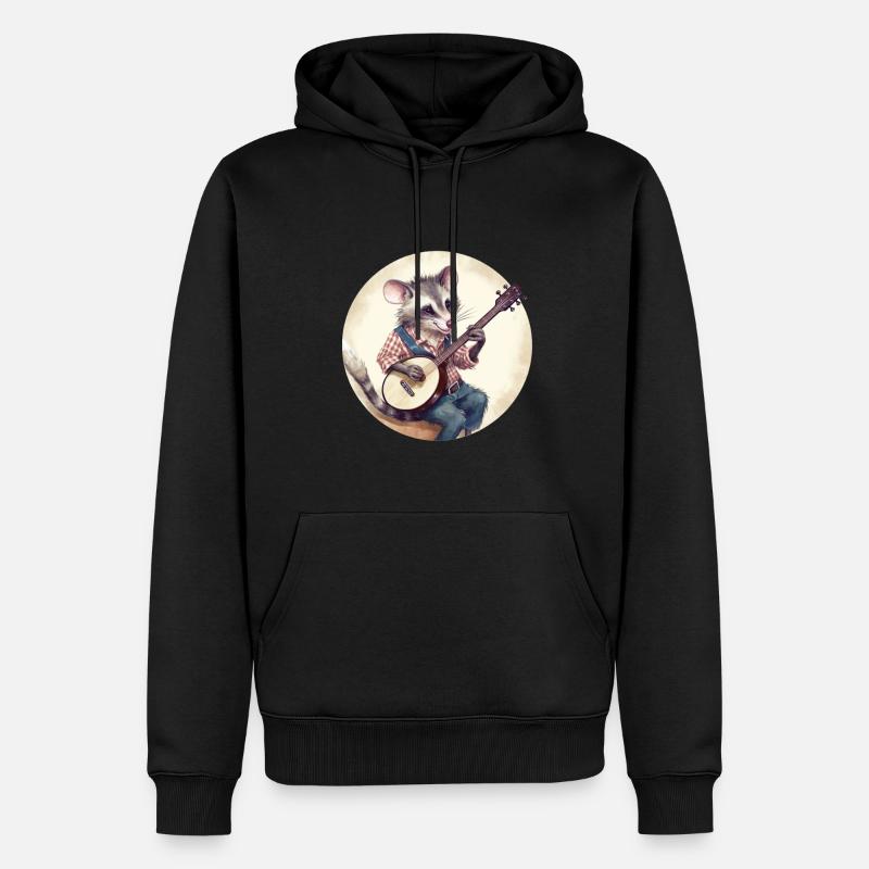 L’opossum joue du banjo - Sweat à capuche Premium bio Homme - noir