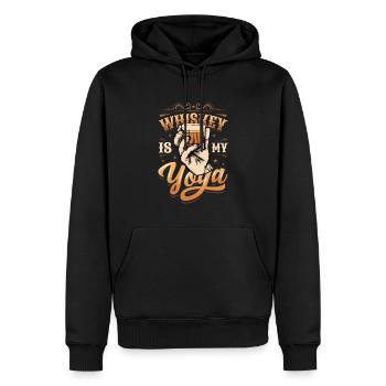 Whiskey Ist Mein Yoga, Whiskey-Liebhaber - Männer Premium Bio Hoodie - Schwarz - Vorne - Nico (187cm)