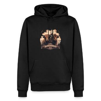 Premium Highland Cattle Breeder - Men’s Premium Organic Hoodie - black - Front - Nico (187cm)