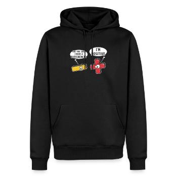 Minus- Und Pluszeichen, Mathe-Wortspiel - Männer Premium Bio Hoodie - Schwarz - Vorne - Nico (187cm)