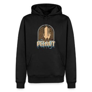 Peenut, funny peeing peanut - Men’s Premium Organic Hoodie - black - Front - Nico (187cm)