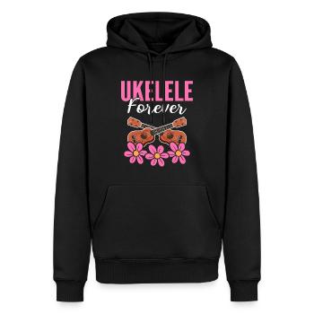 Instrument de ukulélé Lecteur de ukulélé - Sweat à capuche Premium bio Homme - noir - Devant - Nico (187cm)