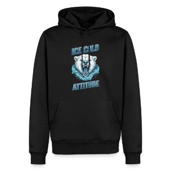 Ice Cold Attitude Polar Bear Pajamas - Men’s Premium Organic Hoodie - black - Front - Nico (187cm)