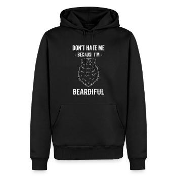 Don't Hate Me Because I'm Beardiful Barber - Men’s Premium Organic Hoodie - black - Front - Nico (187cm)