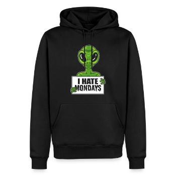 Alien Hassen Montag Workaholic - Männer Premium Bio Hoodie - Schwarz - Vorne - Nico (187cm)