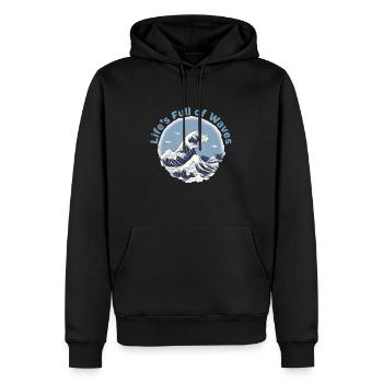 Life is full of waves - Men’s Premium Organic Hoodie - black - Front - Nico (187cm)