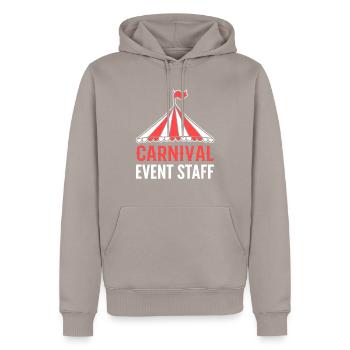 Carnival Event Staff Circus Artist - Men’s Premium Organic Hoodie - taupe - Front - Nico (187cm)
